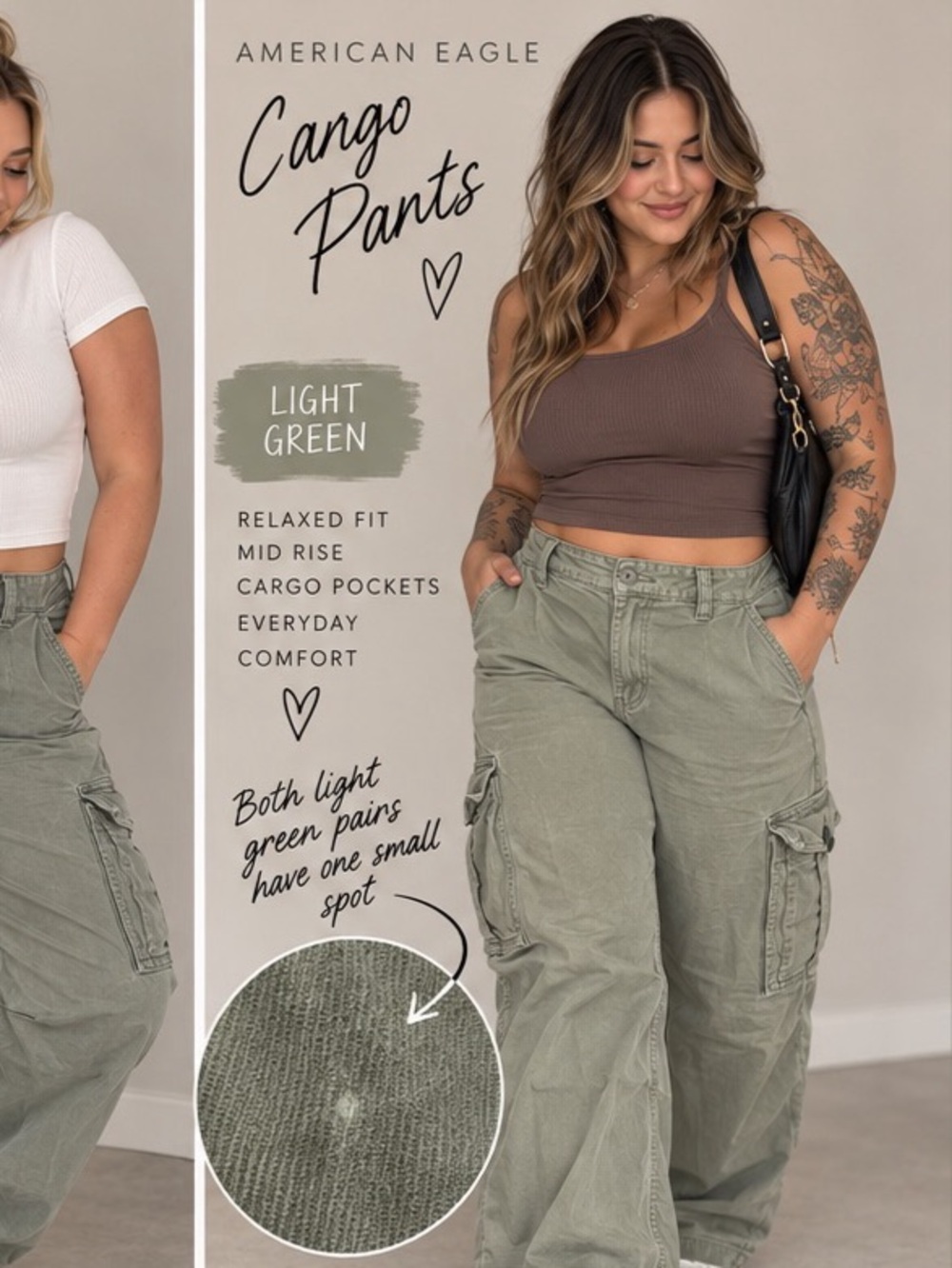 American Eagle cargo pants lighter green